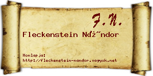 Fleckenstein Nándor névjegykártya